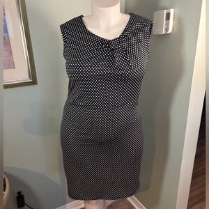219. Lori Michaels Elegant Black and White Polka Dot Dress